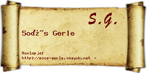 Soós Gerle névjegykártya